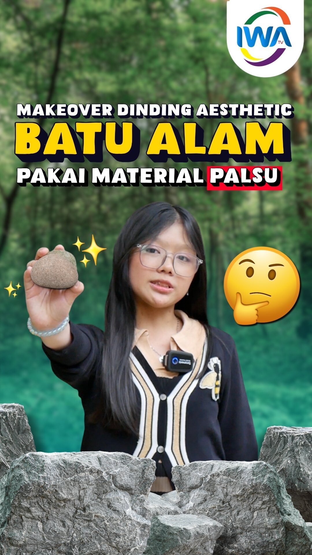 Makeover Dinding Aesthetic Batu Alam! Pakai Material Palsu.